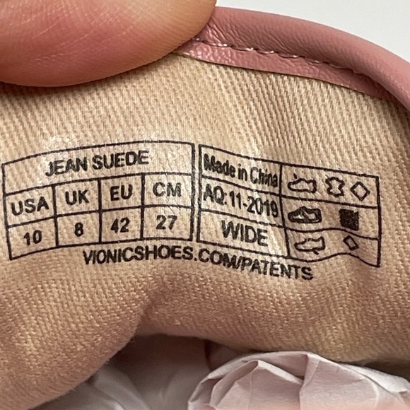 Vionic Pink Jean Suede Sneakers Women size 10 Laces Comfortable Fashion casual - Picture 2 of 7